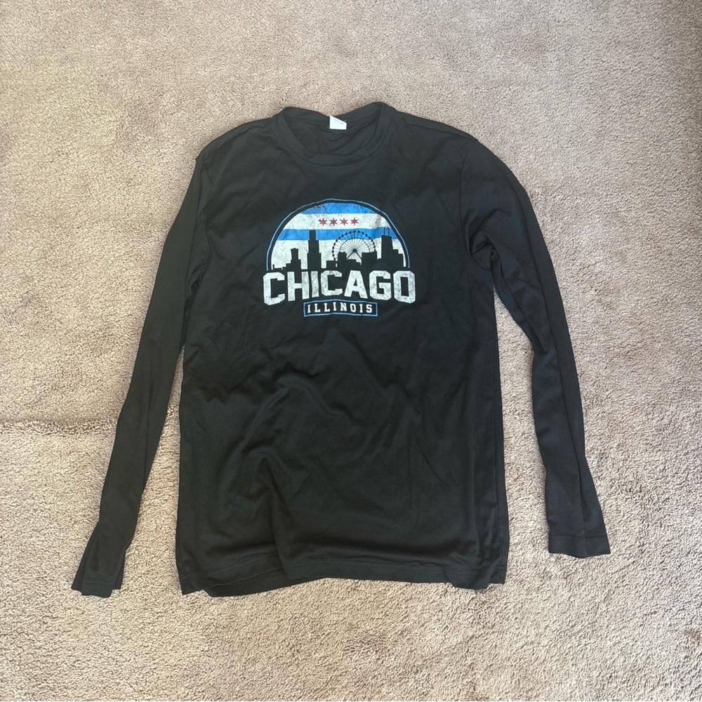 Black Chicago Skyline Men's Shirt -polyester
